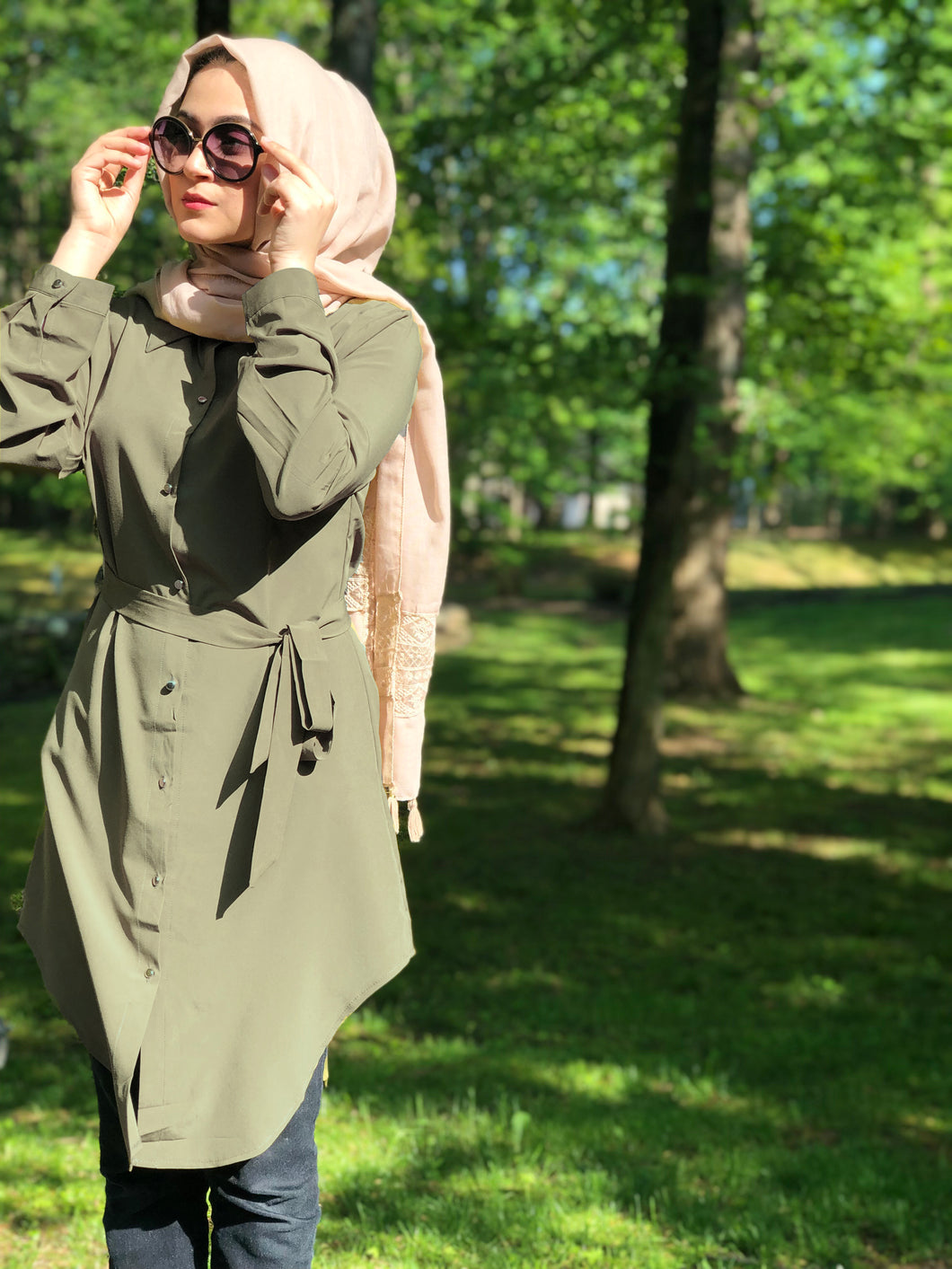 Olive Belted Tunic